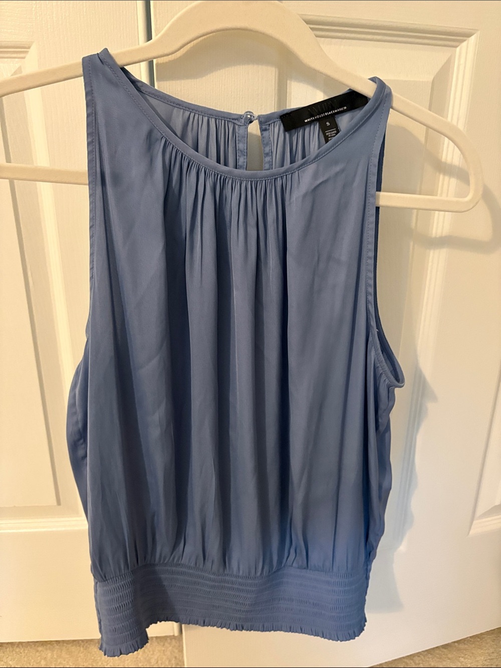 White House Black Market Light Blue Pleated Sleeveless Camisole